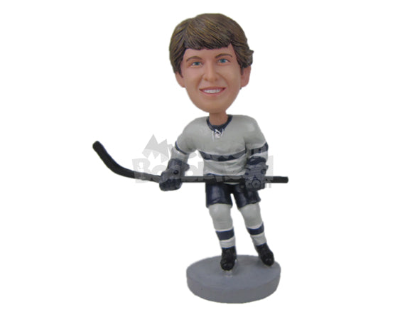 Custom Bobblehead Attractive Ice Hockey Dude With His Hockey Sticks In Hand - Sports & Hobbies Ice & Field Hockey Personalized Bobblehead & Cake Topper Custom Bobblehead Attractive Ice Hockey Dude With His Hockey Sticks In Hand - Sports & Hobbies Ice & Field Hockey Personalized Bobblehead & Cake Topper
